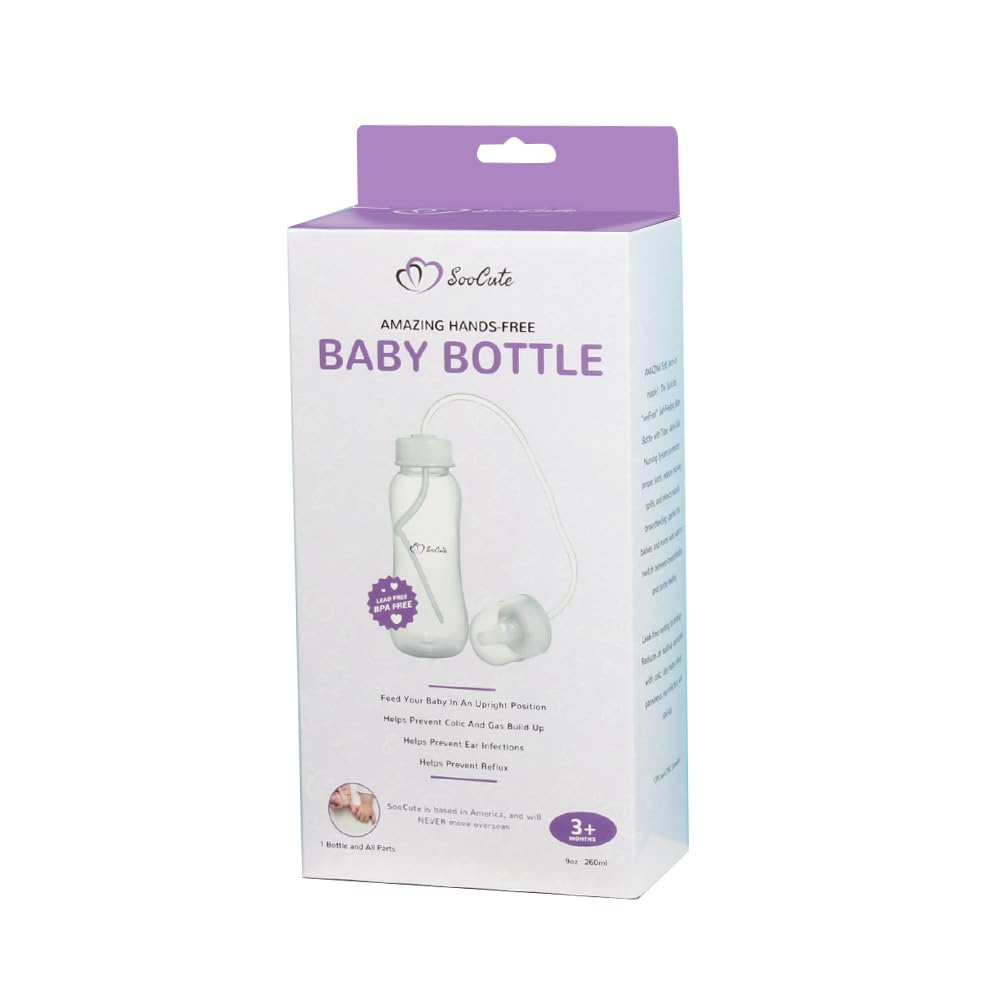 Hands-Free Baby Bottle 9 oz bottle showing upright balance for easier feeding.