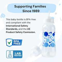 Hands-Free Baby Bottle bottom-heavy balance supports upright feeding