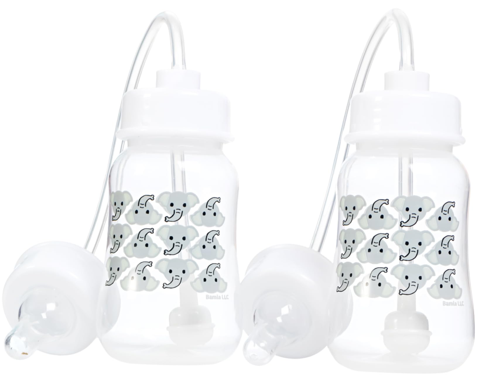 Hands-Free Baby Bottle Elephant bottles set for easy toddler feeding on the go.
