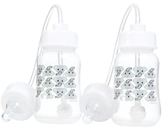 Hands-Free Baby Bottle Elephant bottles set for easy toddler feeding on the go.