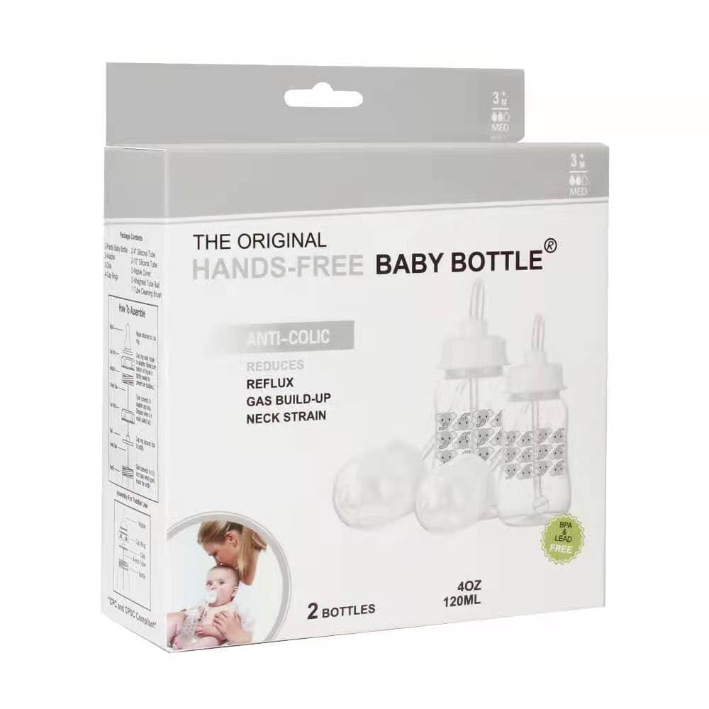 Hands-Free Baby Bottle travel feeding setup ready for stroller car seat use.