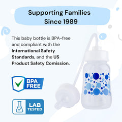 Hands-Free Baby Bottle tube straw feeding system enables smoother milk flow.