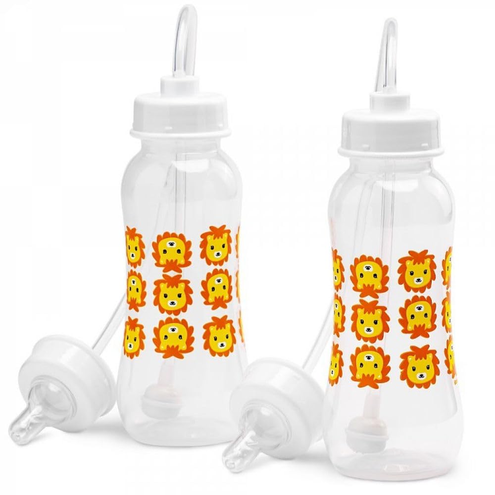 Hands-Free Baby Bottle Lion two bottles in box ready for easy feeding on the go