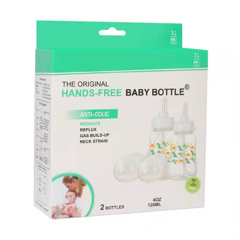 Hands-Free Baby Bottle upright feeding position—reduces spill risk during meals.