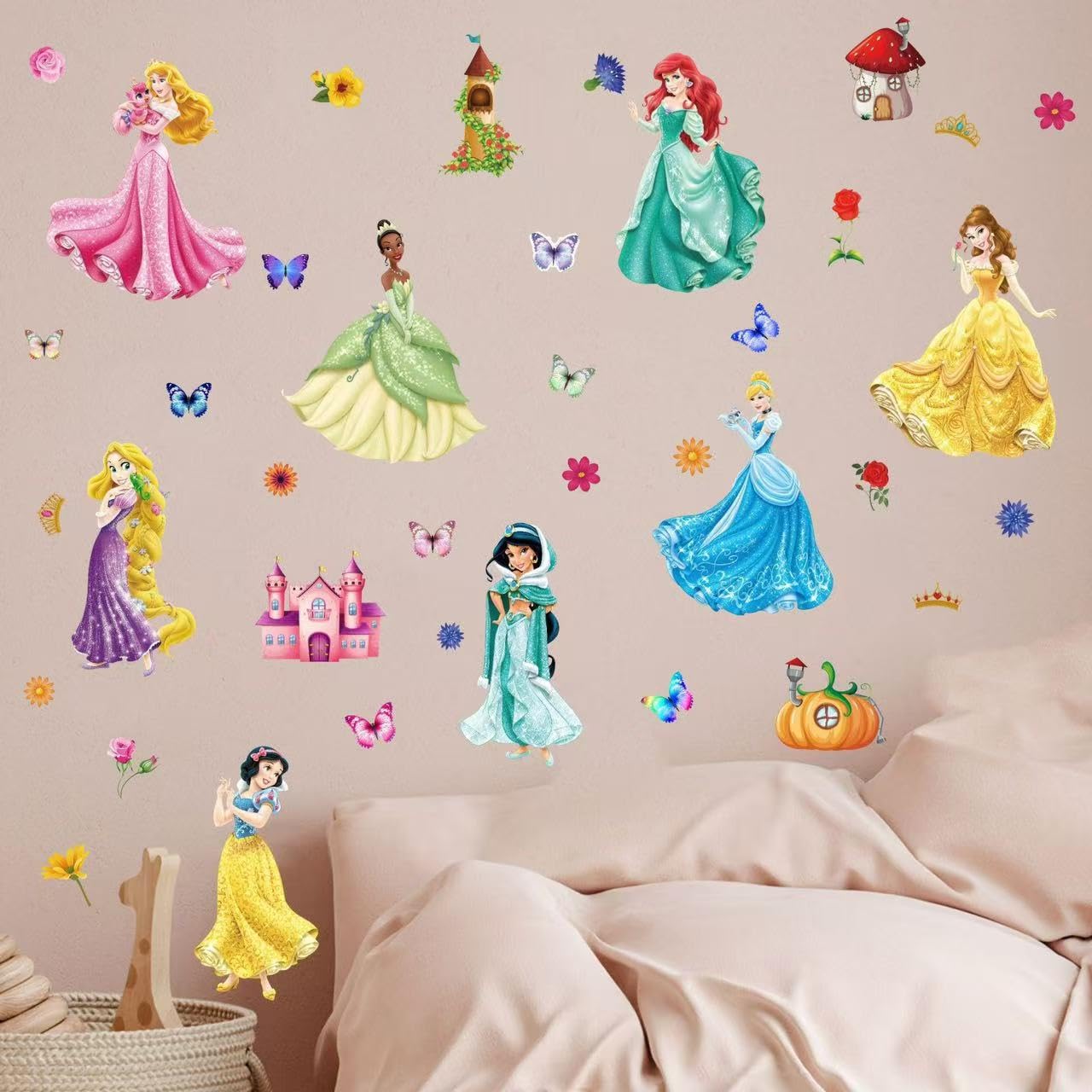 HANISNA Princess Series matte finish decals reduce glare on walls