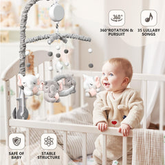HanMiaMia crib mobile with 35 lullabies supports soothing sleep routines.