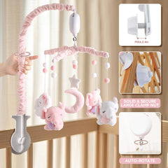 HanMiaMia volume control on crib mobile for adjustable sound levels.