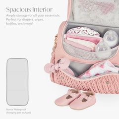 Hannah & Sophia Belle pink insulated bottle holders keep drinks at the right temperature