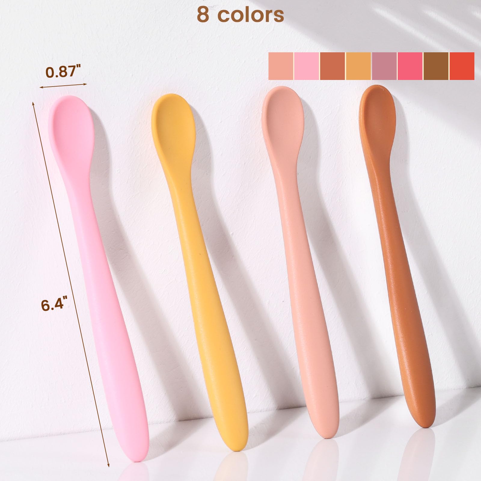 HANSGO soft-tip baby spoons ideal for delicate mouths during spoon-fed meals.