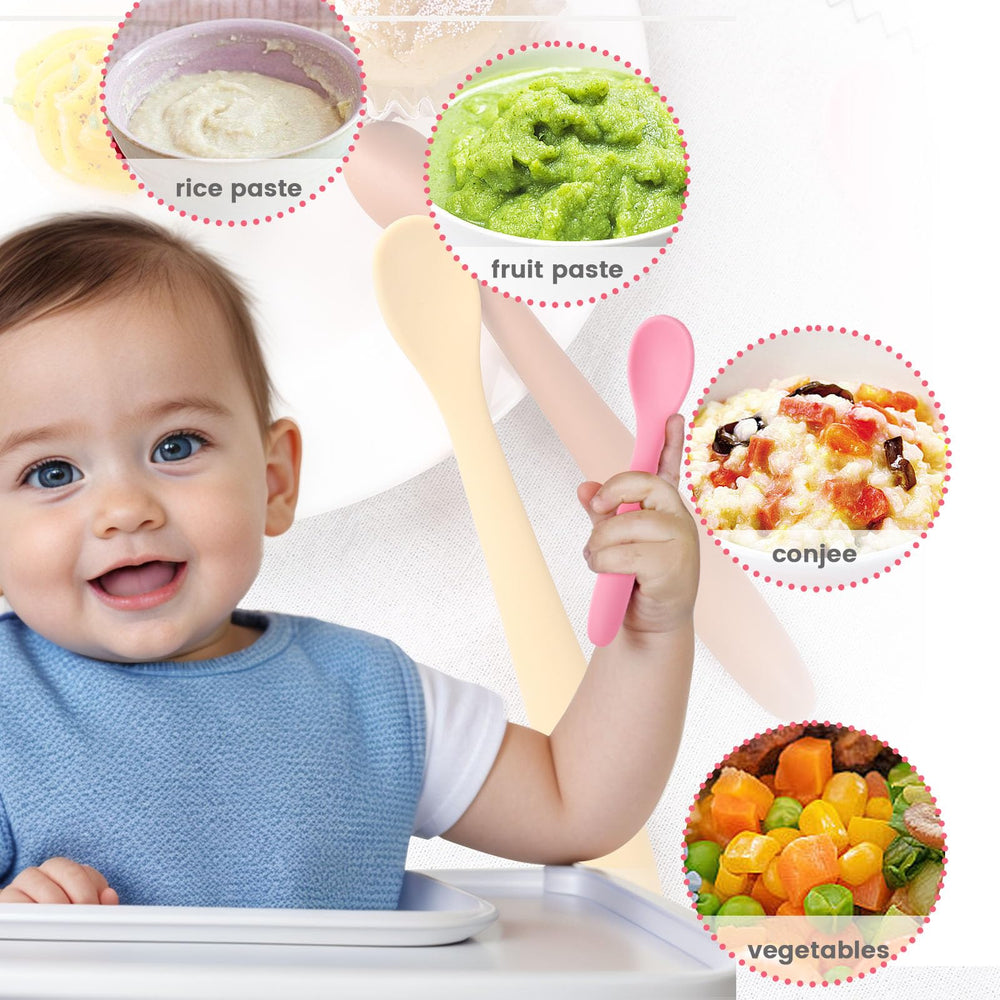 HANSGO teething-friendly design supports curious babies while they learn to feed.