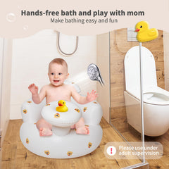 Hantaiwan inflatable baby seat in use offers cozy support during playtime and feeding sessions.