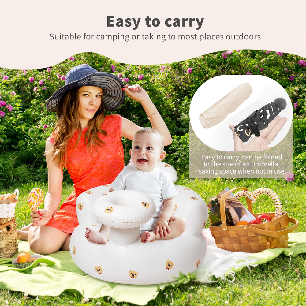 Hantaiwan inflatable baby seat portable and lightweight for indoor or outdoor use.
