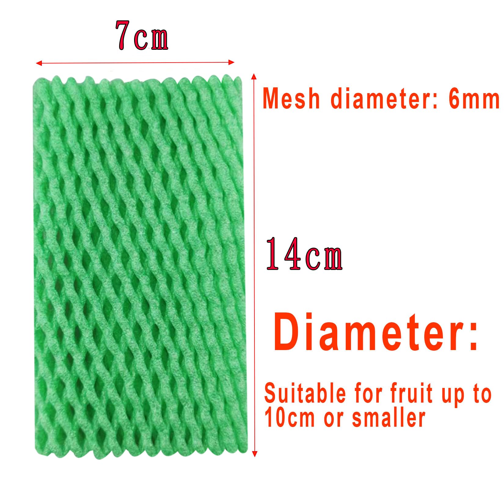 HanyHere foam mesh bag green 14x6cm provides breathable protection for apples and pears.