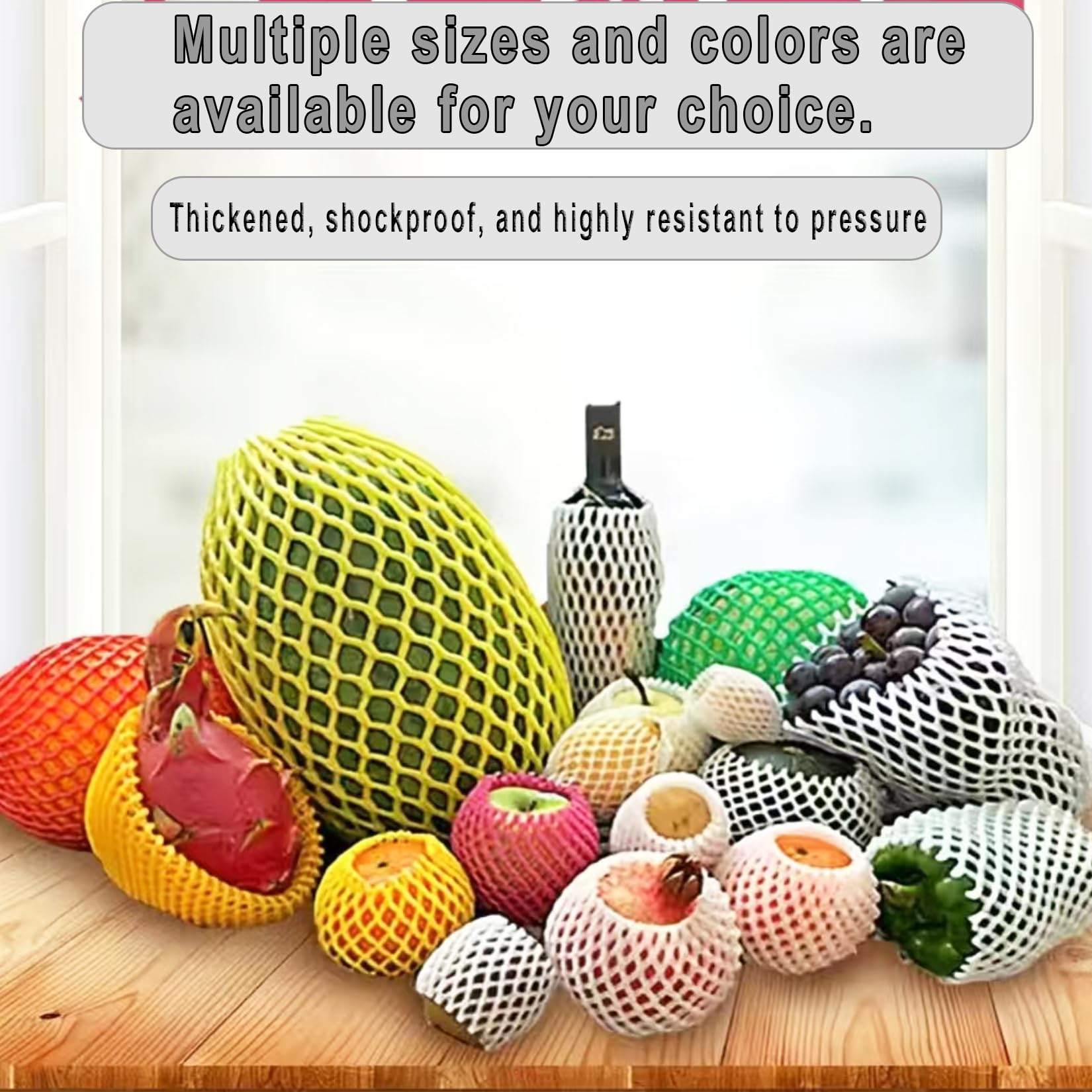 HanyHere 10x6cm red mesh bags protect fruit in bulk displays