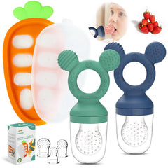 haobaobei baby fruit feeder set closeup silicone texture for gentle self-feeding
