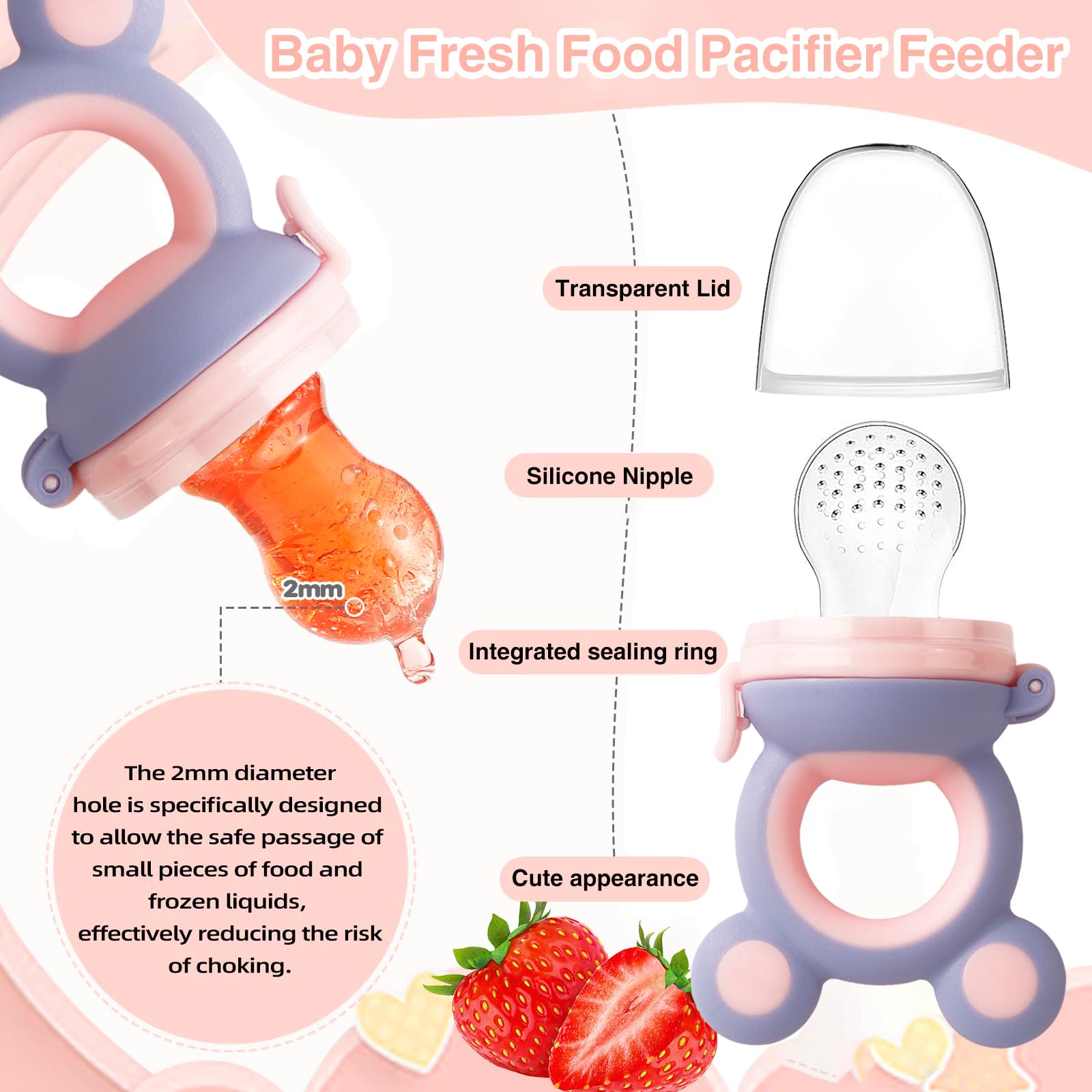 HAOBAOBEI fruit feeder in use with puree supports self-feeding and teething relief.