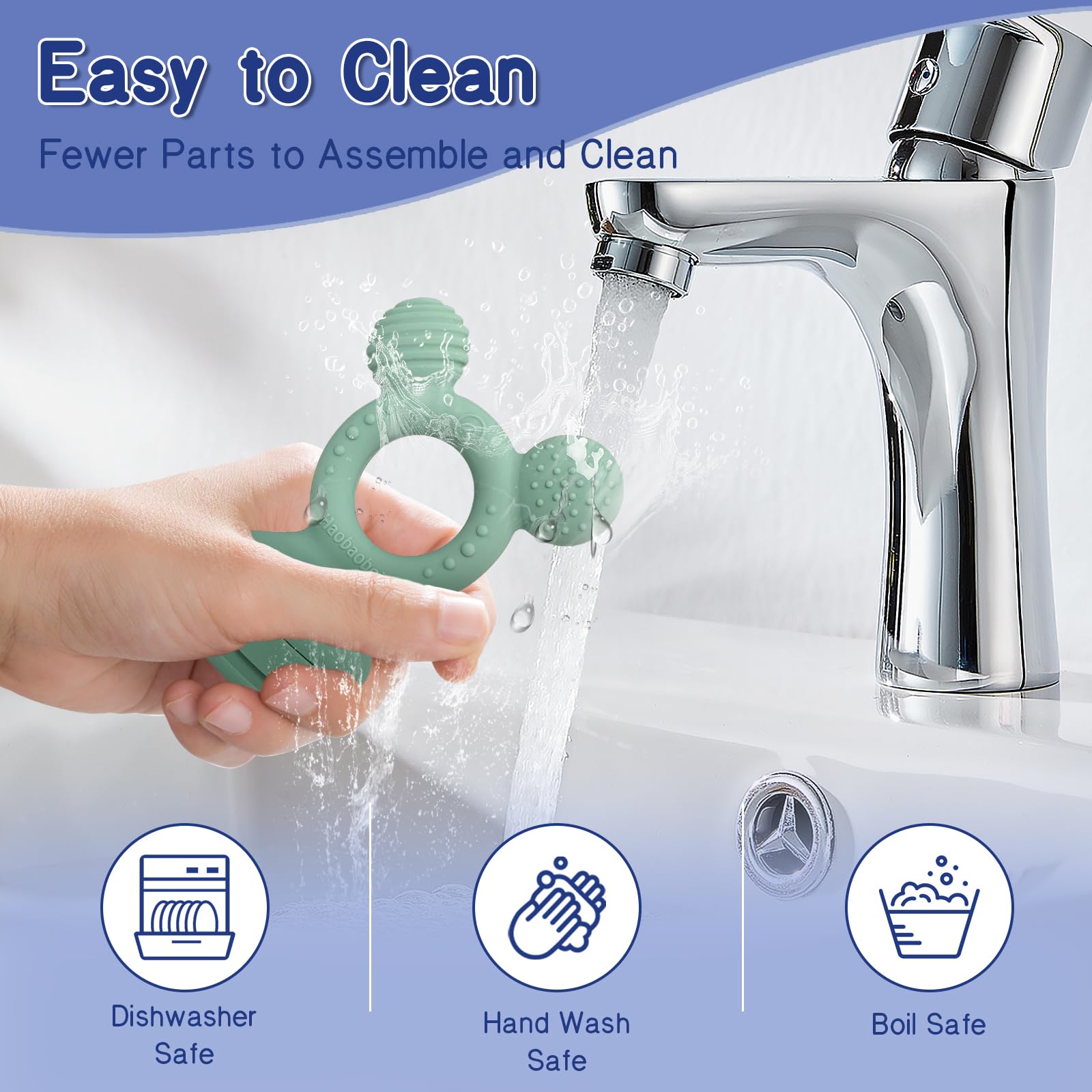haobaobei soft silicone texture designed for gentle gum contact
