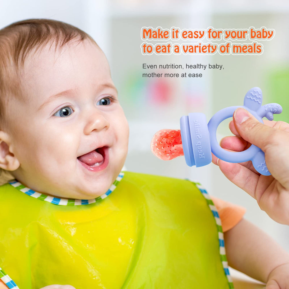 HAOBAOBEI two-pack feeder set showcases S/M/L sizes for growing babies.