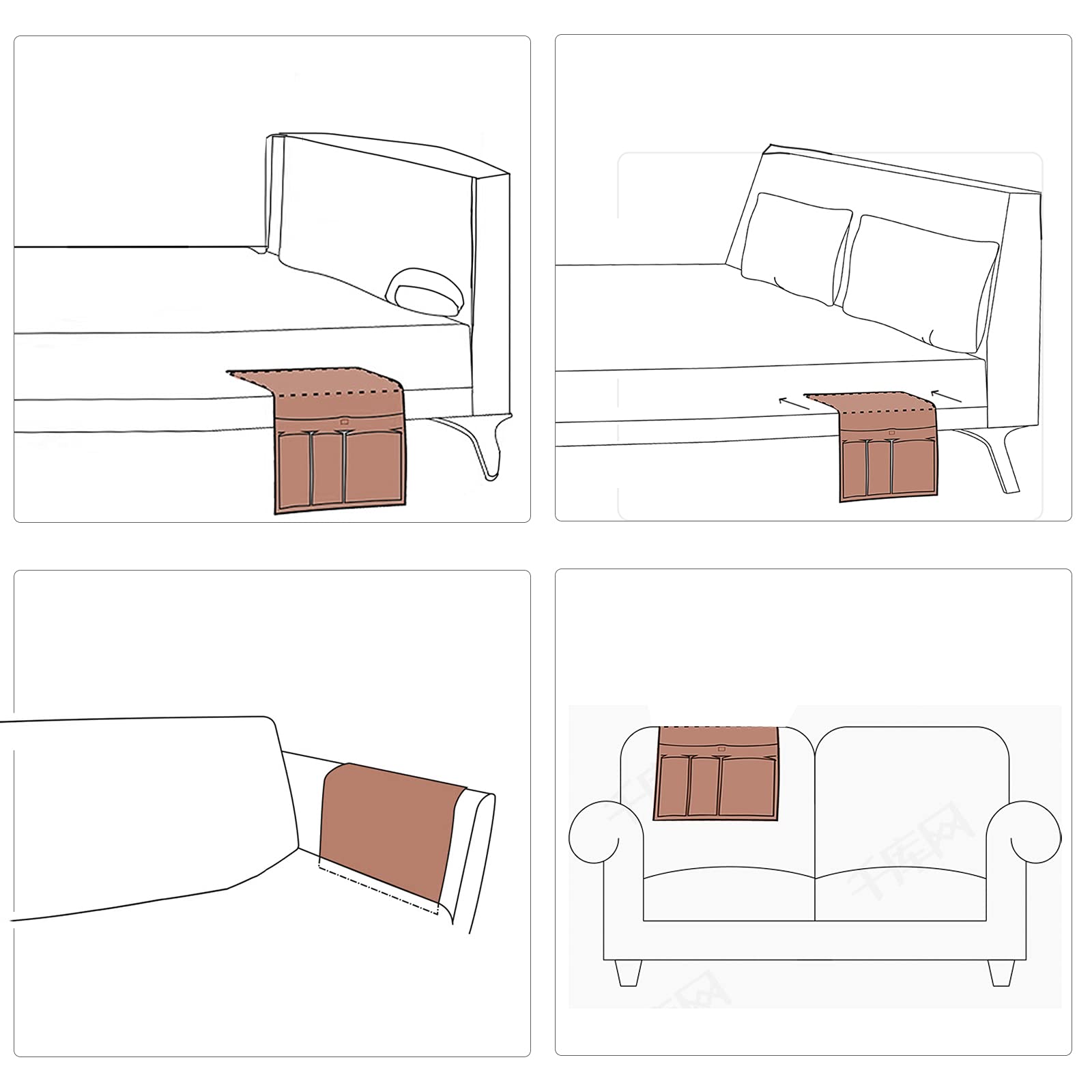HAOMAIJIA 35x19-inch organizer fits most sofas and chairs.