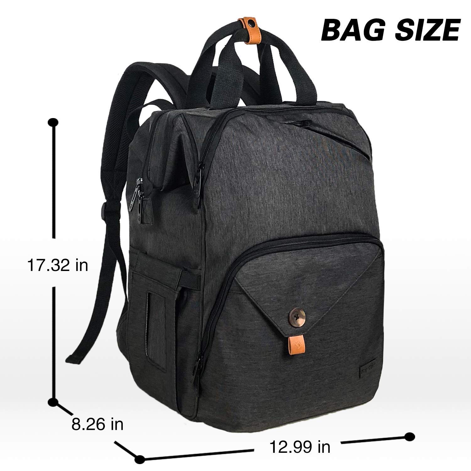 Hap Tim diaper bag backpack organizer with 18 pockets for family trips