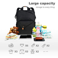 Hap Tim diaper bag backpack back compartments open for easy access to essentials