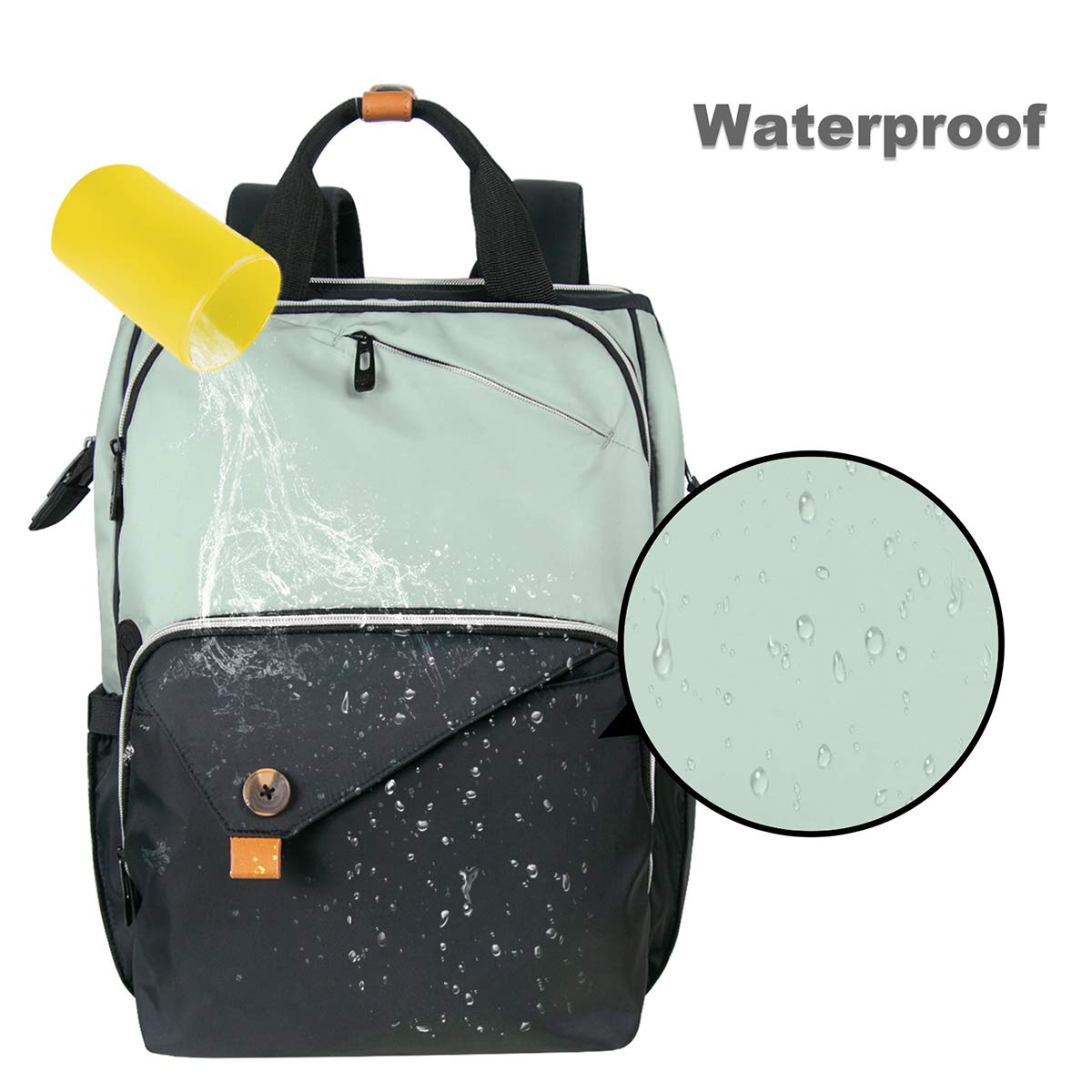 Hap Tim diaper bag backpack offers 18 pockets for easy sorting of essentials.