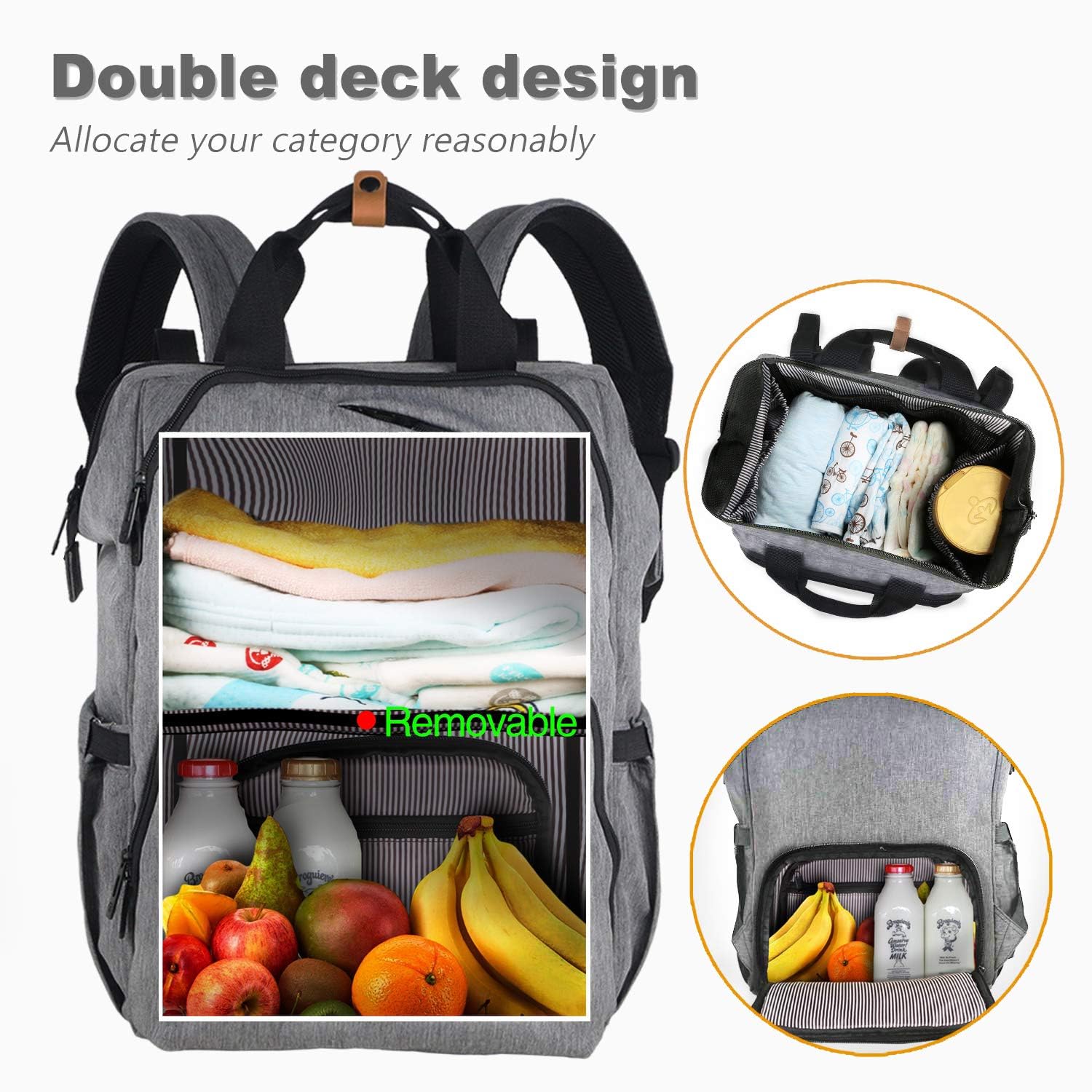 Hap Tim Diaper Bag Backpack insulated pockets highlight drink temperature control