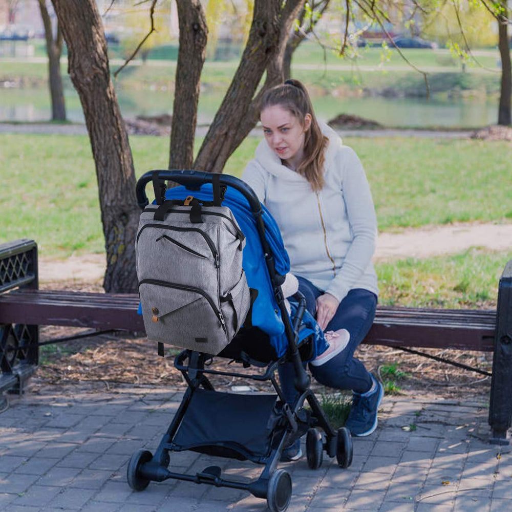 Hap Tim Diaper Bag Backpack stroller straps for hands-free strolling