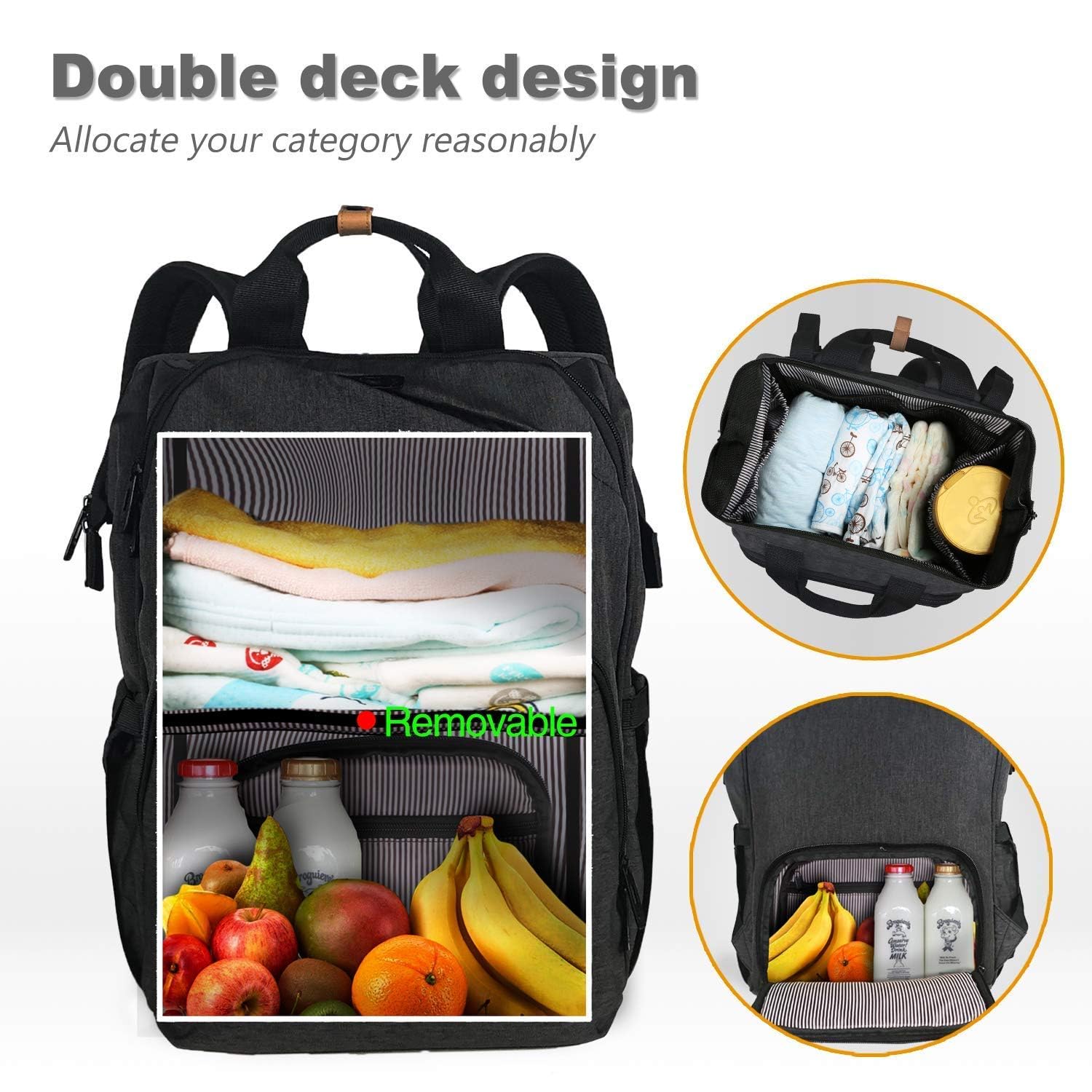 Hap Tim diaper bag backpack insulated pockets maintain baby drinks at temp