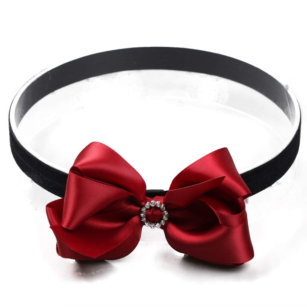Hapibuy baby girl elastic headband with red flower for stylish toddler looks