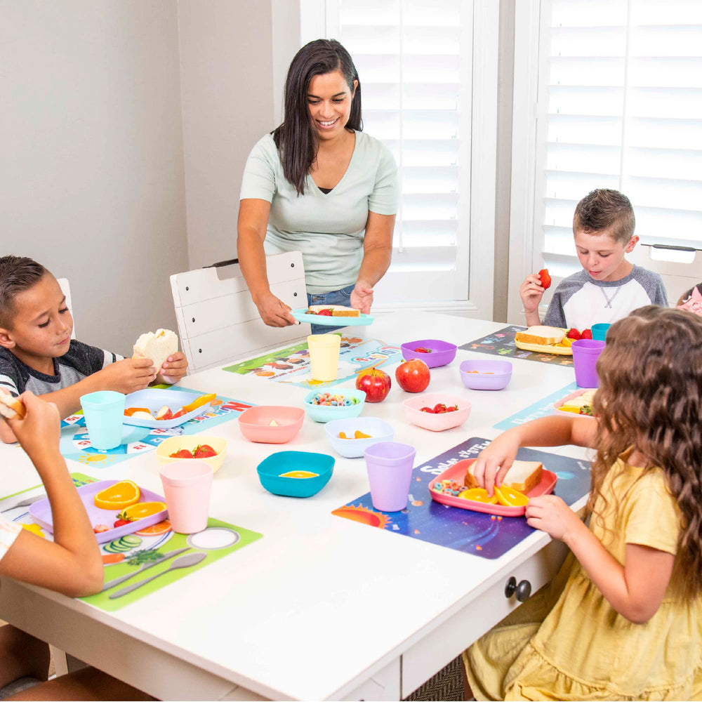 Hapinest large size placemats 17.5x11.5 inches offer ample space for interactive learning.