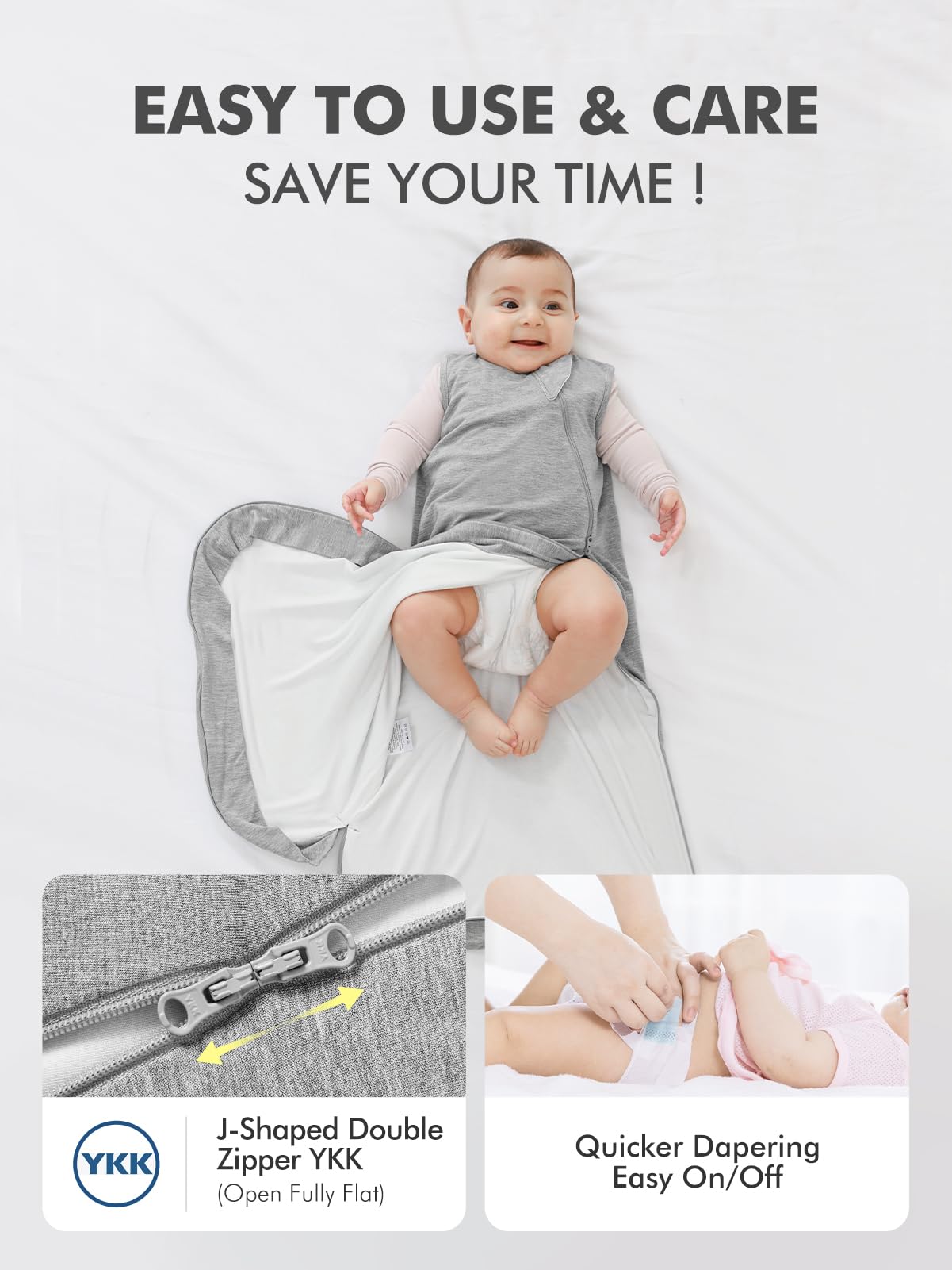 HAPIU bamboo-rayon softness image highlights buttery-soft fabric on baby’s skin.