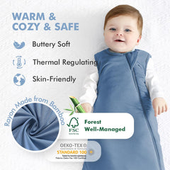 HAPIU bamboo sleep sack 2-way zipper close enables easy diaper changes