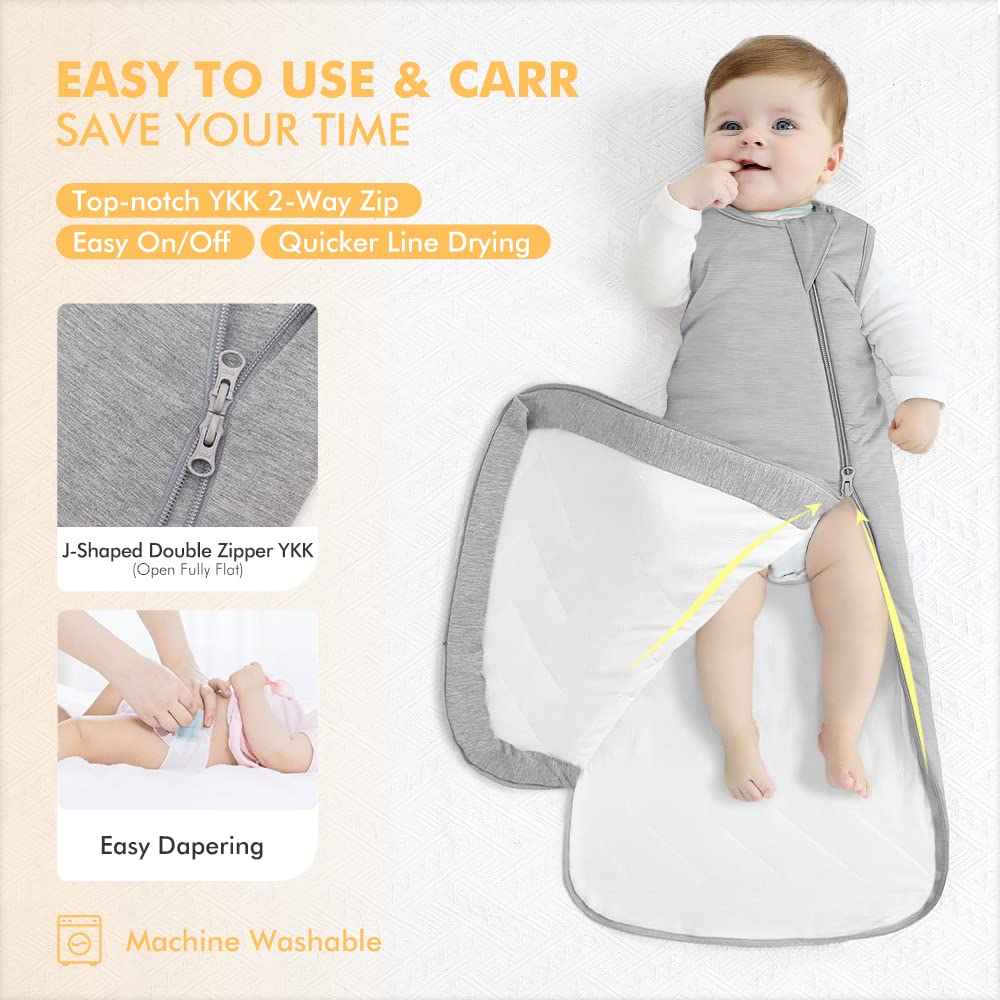 HAPIU bamboo sleep sack roomy fit highlights extra leg room for growing toddlers