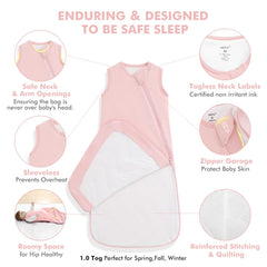 HAPIU bamboo sleep sack safety zipper garage demonstrates face protection during wear