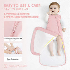 HAPIU sleep sack provides extra leg room for kicking and growth while keeping baby secure.