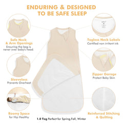 HAPIU safety features with zipper garage protecting baby's face during sleep.