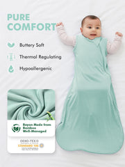 HAPIU sleep sack features a two-way zipper for easy diaper changes.