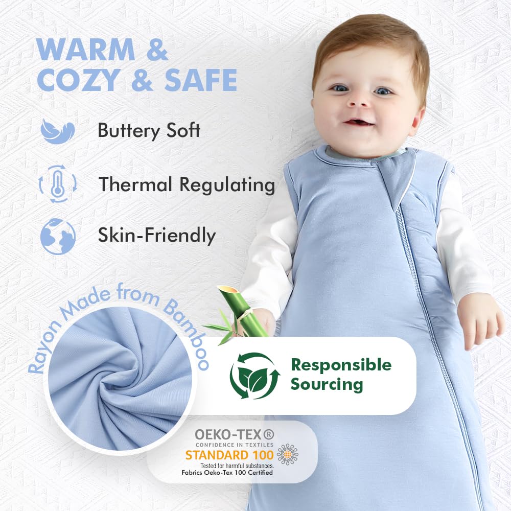 HAPIU sleep sack with 2-way zipper open showing easy diaper changes.