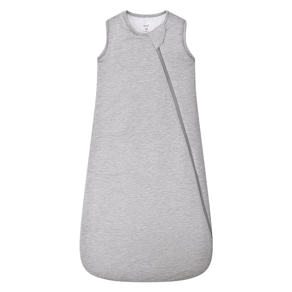 HAPIU sleep sack bamboo soft fabric keeps baby comfy and dry.