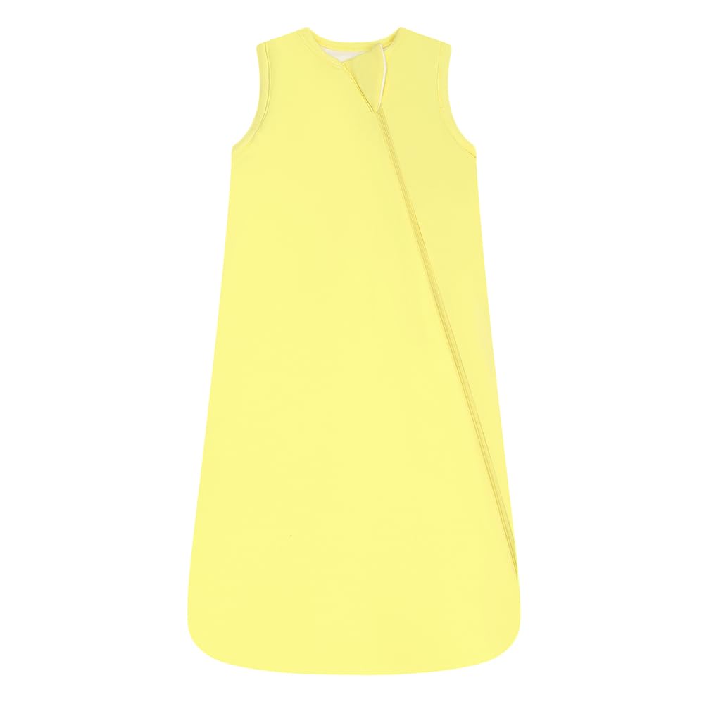 HAPIU sleep sack lemon grass fabric closeup shows soft bamboo rayon for cozy sleep