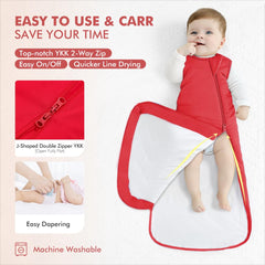 HAPIU sleep sack Molten Lava roomy fit highlights extra leg room for growth