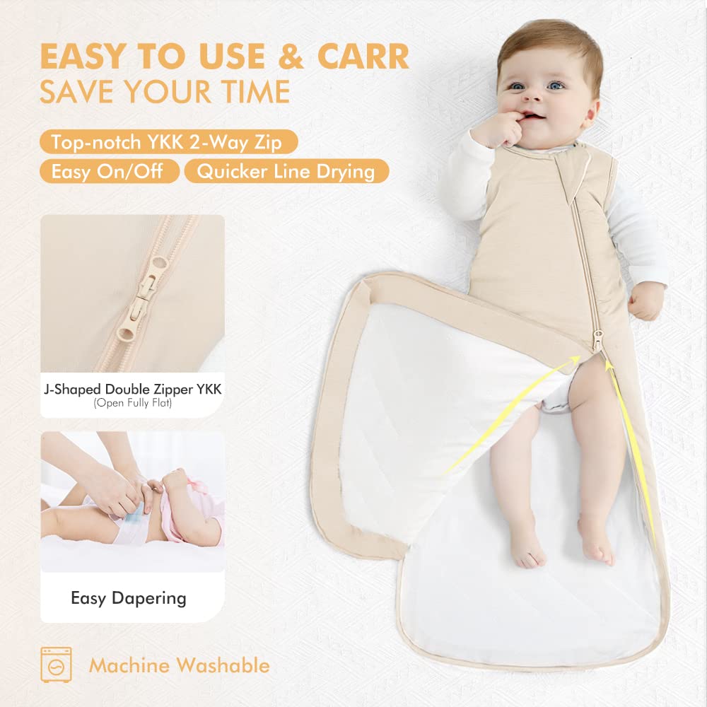 HAPIU sleep sack roomy leg area supports hip-friendly movement.