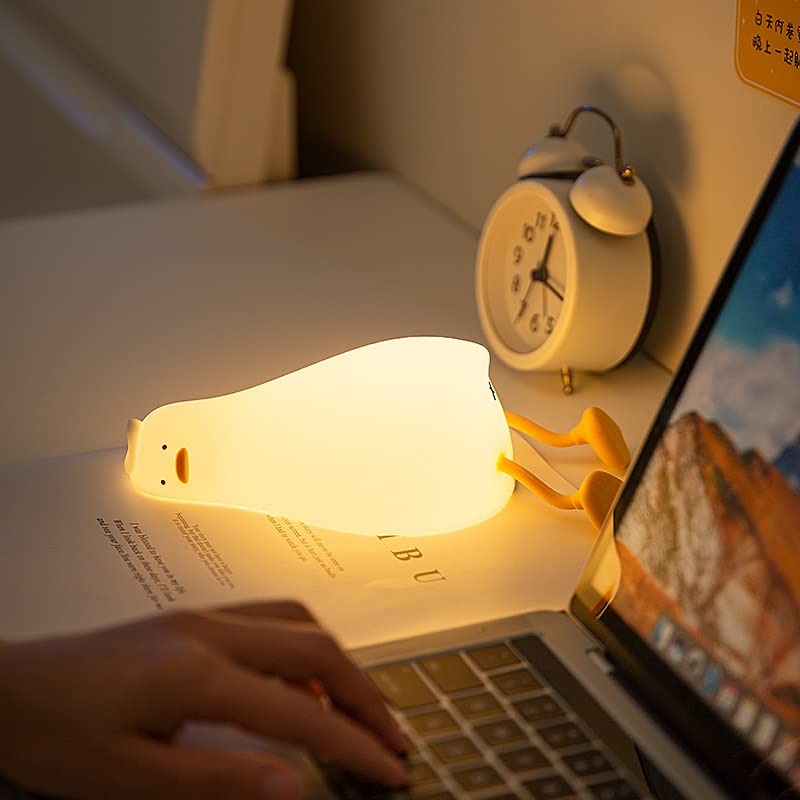 HAPPYBAG duck night light soft silicone material squeezable sensory play