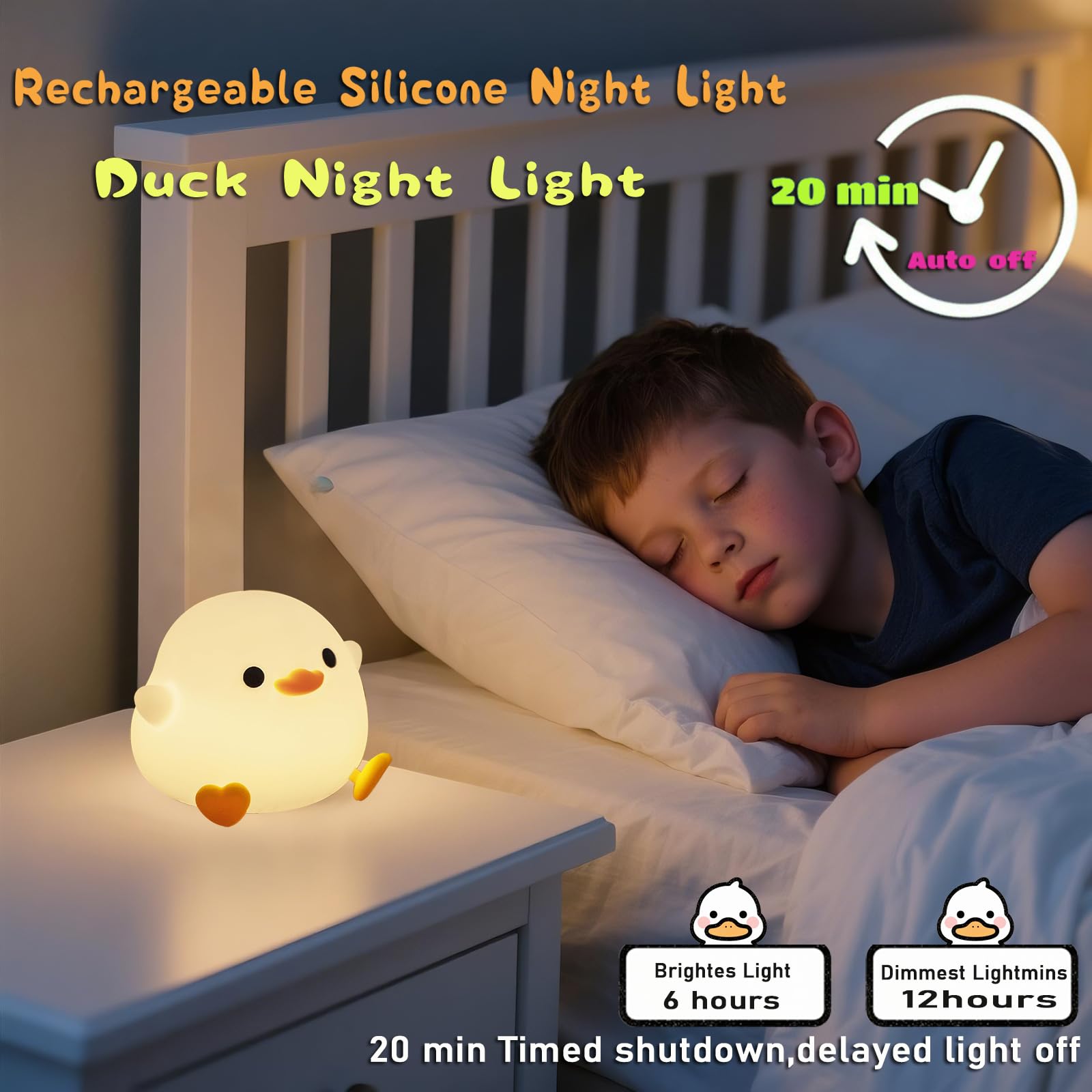 HAPPYBAG Night Light with two brightness modes for cozy or bright lighting