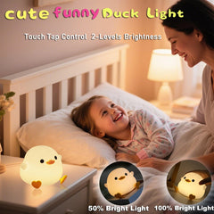 HAPPYBAG Duck Night Light in soft silicone offers safe pinchable fun for kids