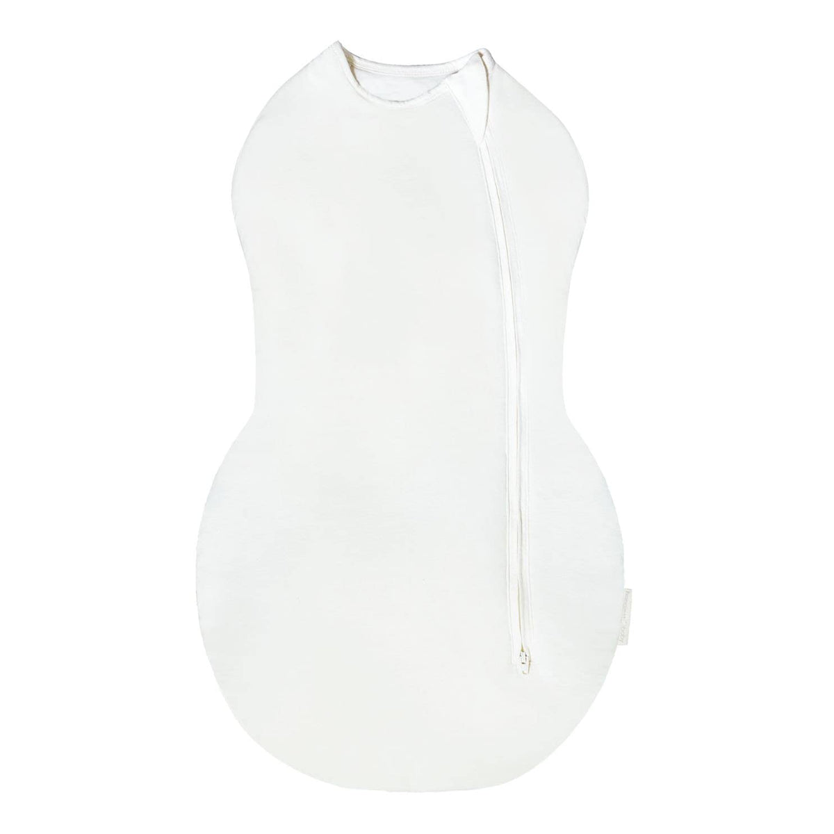 Happiest Baby Sleepea Comforter Swaddle ivory fabric closeup highlighting soft organic cotton texture for coziness.