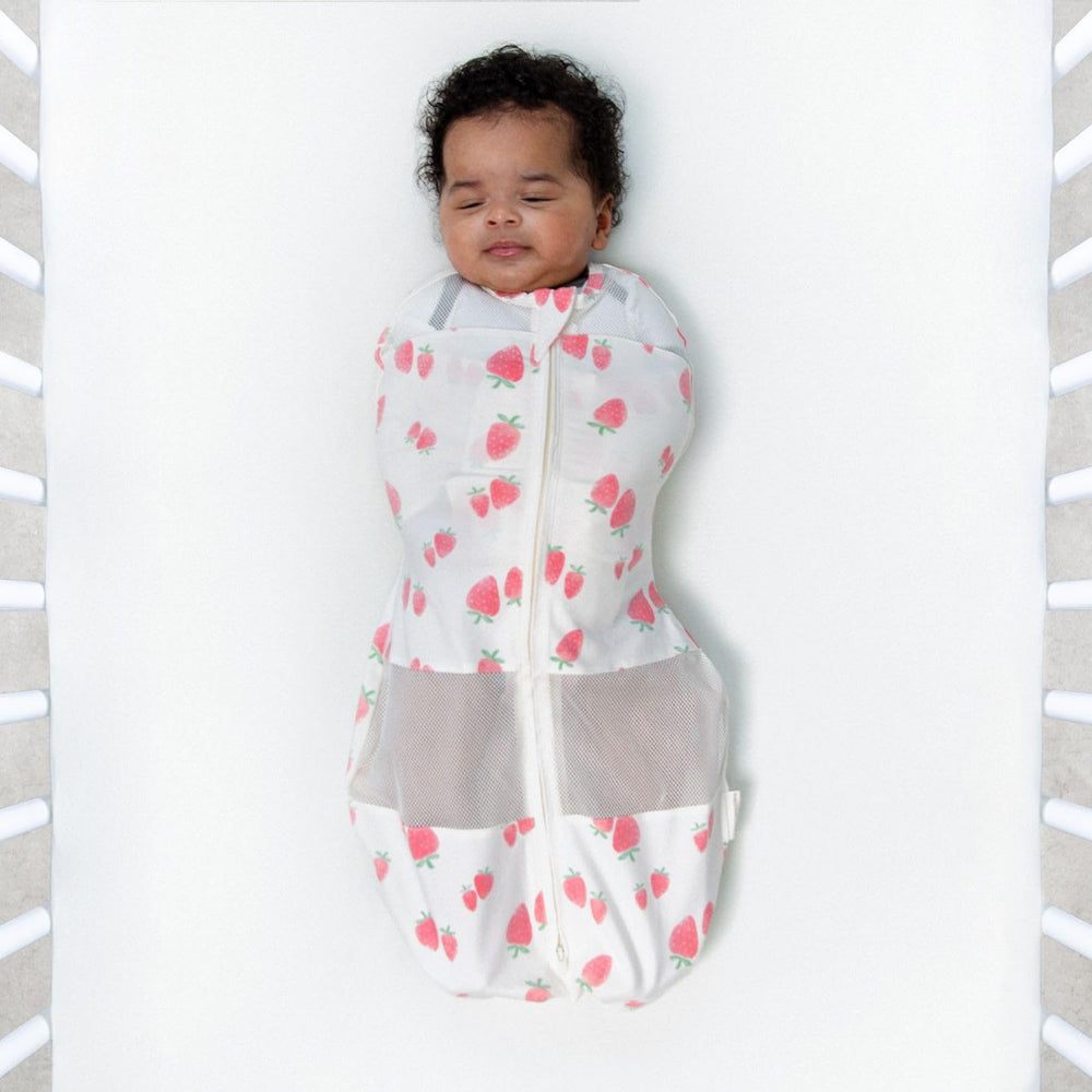 Happiest Baby Sleepea organic cotton closeup highlights soft breathable fabric.