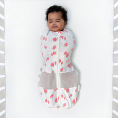 Happiest Baby Sleepea organic cotton closeup highlights soft breathable fabric.