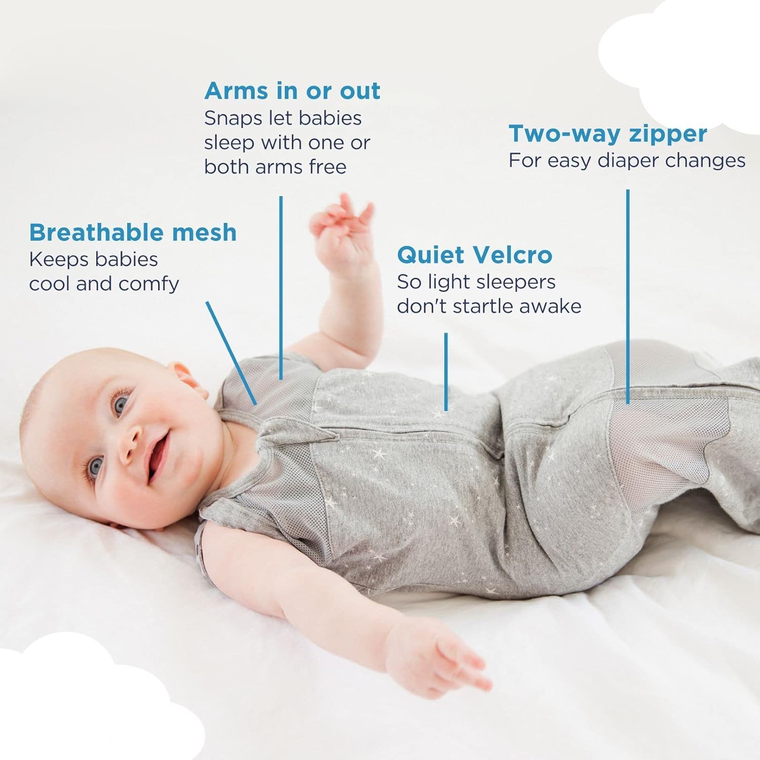 Sleepea organic cotton fabric texture highlighting gentle touch for newborns